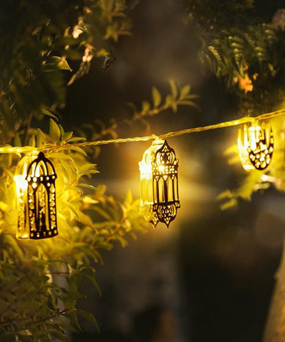 Fussion Ramadan String Lights Decorations 10.3 Feet, 20 LED Battery Operated Eid LED Moon and Star Light, Ramadan Mubarak Lantern for Bedroom, Indoor, Tree, Home Decor