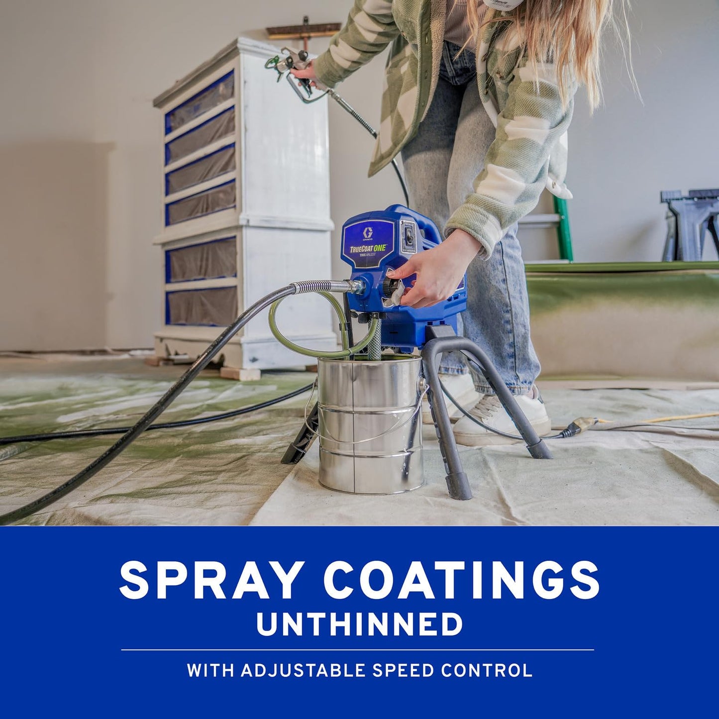 Graco Airless Paint Sprayer | DIY Designed for Interior or Exterior Projects | TrueCoat One TrueAirless Electric Sprayer 26DTC1