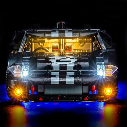 Upgraded Led Light Kit Compatible with Lego 1966 Ford GT40 MKII Race Car Building Set Lights Decoration Compatible with Lego 42223 Best Gifts for Adults (Model Not Included)