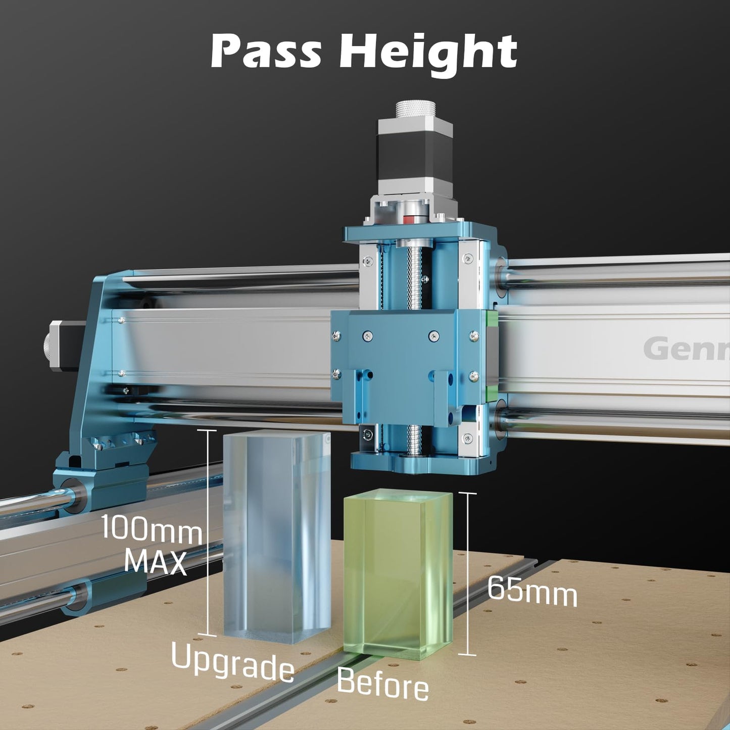 Genmitsu CNC Router Machine 4040-PRO MAX with 710W Trimmer CNC Router & Linear Rail Driven, 3 Axis Engraving Machine for Wood Metal Acrylic Cutting Milling, GRBL Control, Work Area 410 x 405 x 77mm