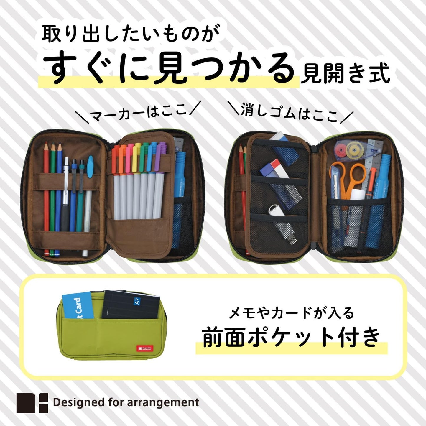 LIHIT LAB Large Capacity Zipper Pencil Case For School Office College, Big Capacity 4 Compartments Pencil Bag Holder Adults Teen Boys Girls, Travel Cosmetics Storage, Indigo (A7551-11N)