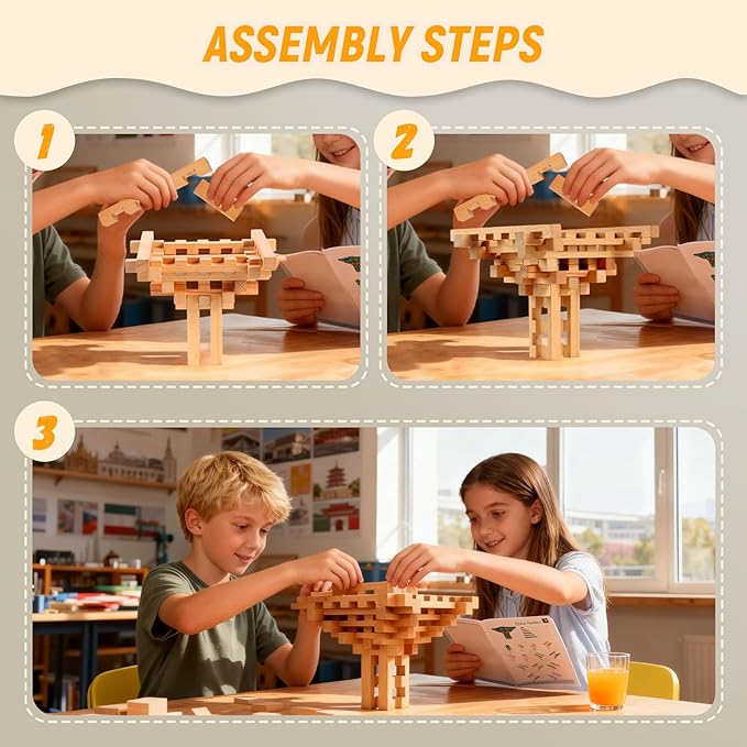 STEM Wooden Building Blocks - 20+ Shapes 3D Puzzle Brain Games Educational Toys Gift for Kids and ClassroomMontessori STEM Toys for Ages 5+ and Adults (20 in 1 Premium Version)