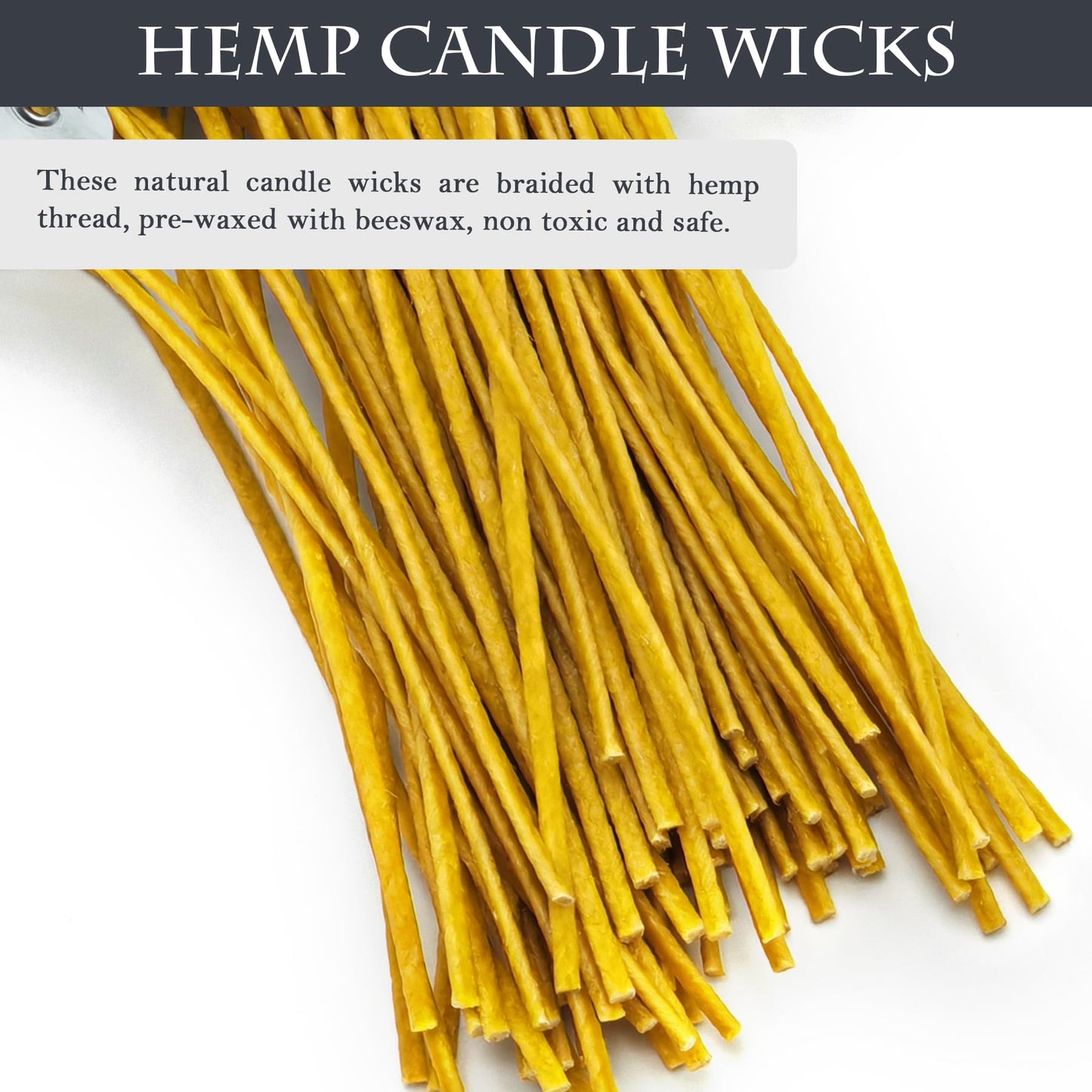 SWIGRANCE 10cm Hemp Candle Wicks 100Pcs, Hemp Braided Wick for Handamde Candle Making, Pre-Waxed with Beeswax