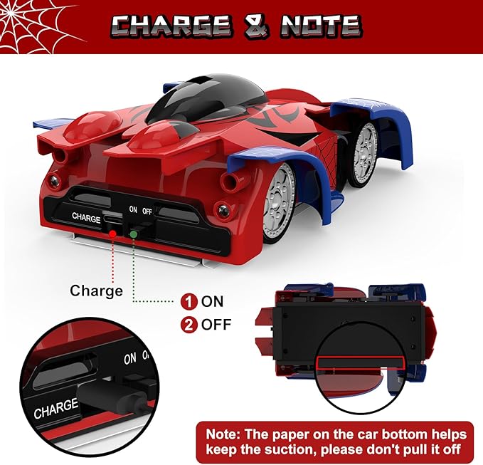 Wall Climbing Remote Control Car 360° Rotating RC Stunt Car with Headlight Rechargeable RC Cars Toys for 3 4 5 6 7 8-12 Year Old Boys Girls Kids