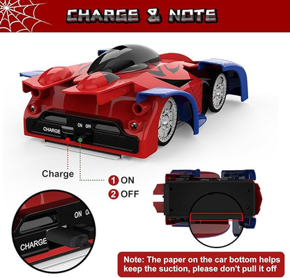 Wall Climbing Remote Control Car 360° Rotating RC Stunt Car with Headlight Rechargeable RC Cars Toys for 3 4 5 6 7 8-12 Year Old Boys Girls Kids