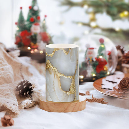 Flameless Pillar Candle Battery Operated Flameless Candles Set for Home Decor Marble White White