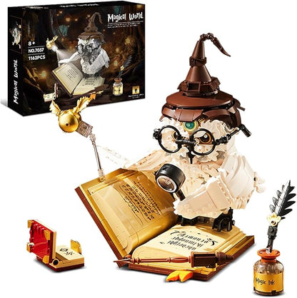 MOC Magic Owl Building Set- Compatible with Lego for Adults Ideas Collection Model Set Creative Gifts for Adults or Boys Girls Ages 8+