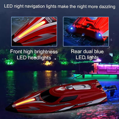 jaming 2.4Ghz RC Boat25KPH Fast Speed RC Boat14 inch Remote Control Boats for Kids and Adults Waterproof Toy Boats for Lakes &amp Pools Gifts for Kids Boys (Red)