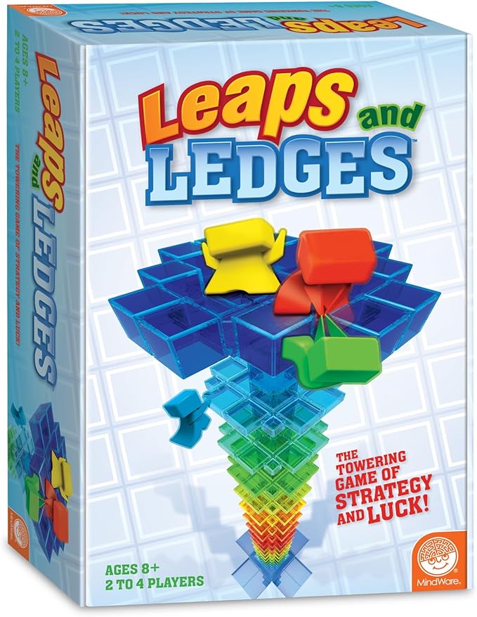 MindWare Leaps and Ledges Strategy Game - Ages 8+ - Fun Party Game and Family Game Night Activity for Kids Teens and Adults - 2 to 4 Players