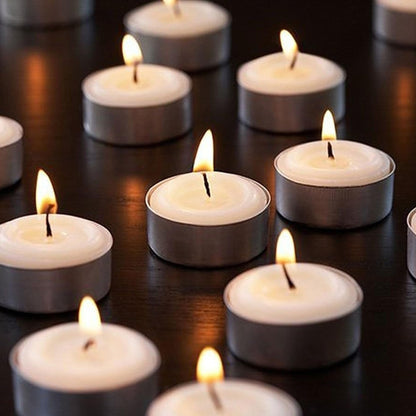 Zion Judaica Premium Unscented Tealight Candles Set Smokeless Multi-Pack Tea Candles Dripless Clean Burning Tea Lights Long Lasting Candlelight for Home Décor Religious Ceremonies (4 Hour, 100, Count)