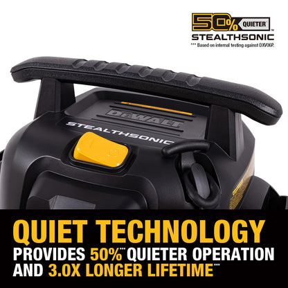DEWALT STEALTHSONIC Wet Dry Shop Vac 6 Gallon, Shop Vacuum Wet and Dry 5 HP, Ultra Quiet Shopvac with Powerful Suction, Wet Dry Vacuum Cleaner for Home, Garage, Workshop, Jobsite, DXV06P-QT