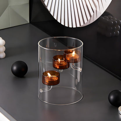 Maimeili Glass Candle Holder Hurricane Crystal Decorative Candle Fits Standard Tealight for Table Wedding Dinning Centerpieces Party Supplies Home Decor