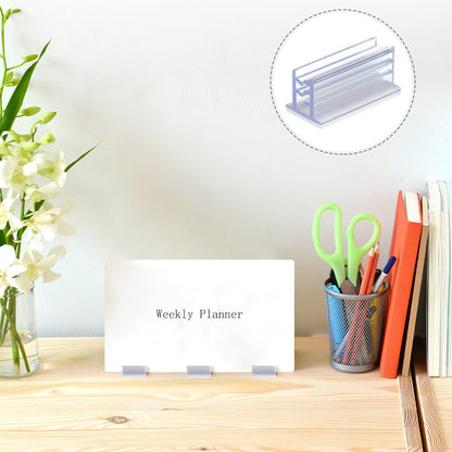 100 Pcs Self Adhesive Sneeze Guard Holder Acrylic Panels Name Tag Holders for Desks Ticket Sign Adhesive Clips for Cards Photos 1 x 0.5 x 0.5''