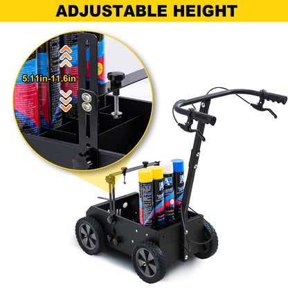 CXRCY Upgraded Double Line/Single Line Striping Line Marking Machine, Adjustable Height(5.1" to 11.6") and Width Parking Lot Striping Machine-Black