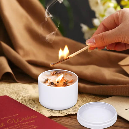 YJHSS 24-Pack 4oz Candle Tins with Lids, Metal Candle Jars for Candle Making, Empty Containers Vessels Bulk for Small Business & Beginners DIY Storage -White