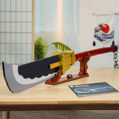 TOY PLAYER One Priate Piece Edward Newgate Katana (48 in) Compatible with Lego Cosplay Whitebeard Falchion with Scabbard and Stand Katana Building Set Gift for Anime Fans(1319 Pcs)