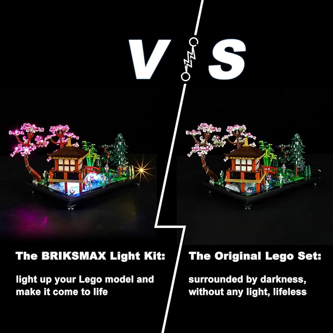 BRIKSMAX LED Lighting kit for Lego Tranquil Garden?Upgraded Version?- Compatible with Lego Icons 10315 Building Blocks Model- Not Include Lego Set