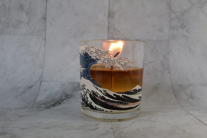 Color Changing! Fun Designs ThermoH Logo Candle (The Great Wave) - Reusable as a Color Changing Cup After! (Double The Value!)