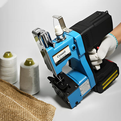 Bag Sewing Machine-Portable Battery Handheld Cordless Bag Sewing Machine,Automatic Bag Stitcher With Thread for Burlap Sack, Canvas,Feed Sacks,Rice Bags,Jute Bags,Seed Bags(Machine+1 battery)-Blue