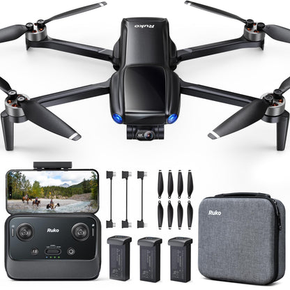 Ruko U11MINI 4K, Drones with Camera for Adults 4K Video 8K Photo, Under 249g, 3-Axis Gimbal, 20000ft FPV Transmission, AI Takeoff/Landing, Auto Return, GPS with Beeper, TOF, Beginner (96-Min Flight)