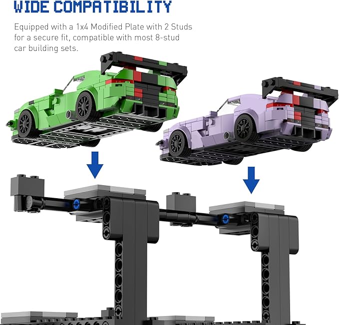 Display Stand for Lego Speed Champion Cars 3-Layer Display Stand Building Set Holds 6 Cars &amp Drivers Compatible with 76917 76908 76918 76915 76914 76907 76901 76902 &amp More