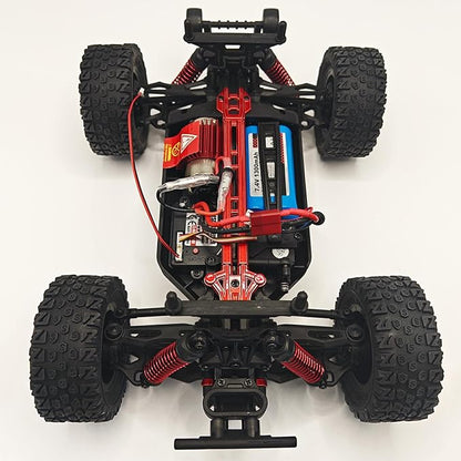 1/14 RC Car Off Road RC Truck 4x4 Remote Control Car Hobby Buggy All Terrain High Speed 30+MPH 4WD with 390 Brushed Motor Proportional Throttle Steering Metal Chassis Ball Bearing Adult