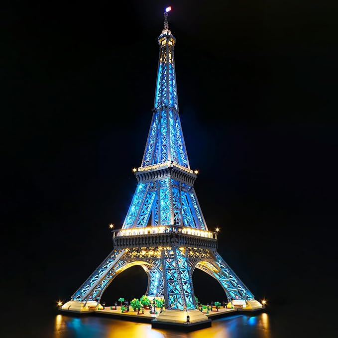VONADO LED Light Kit Compatible with Lego Eiffel Tower Set 10307 Remote Control DIY Building Lighting Compatible with Lego Architecture 10307 (NOT Model)