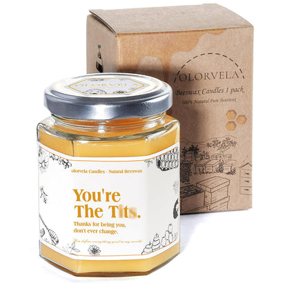Fun Gifts for Women - Pure Natural Beeswax Candles, Personalized Gifts for Women, Men, Mom, Dad, Sister, Teacher, Friends