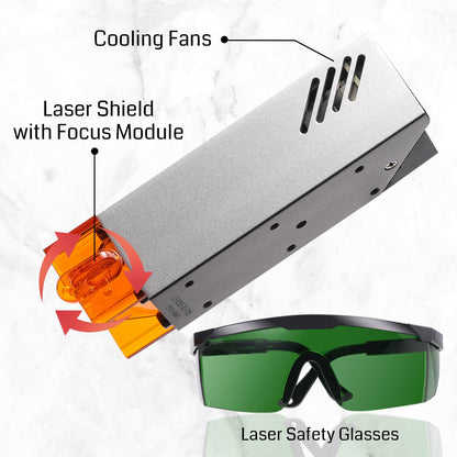 Genmitsu 4040-PRO MAX CNC Router + CFL55-33 5000mW Optical Power Laser Module, 710W Trimmer & Linear Rail Driven, Work Area 400 x 400 x 78mm, for Wood Metal Acrylic Cutting Milling, GRBL Control