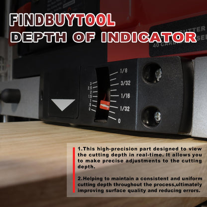 FindBuyTool 13" Benchtop Wood Thickness Planer with Helical Cutterhead, 120V 15-AMP 20000RPM Power Electric Motor Infeeding Worktable for Woodworking
