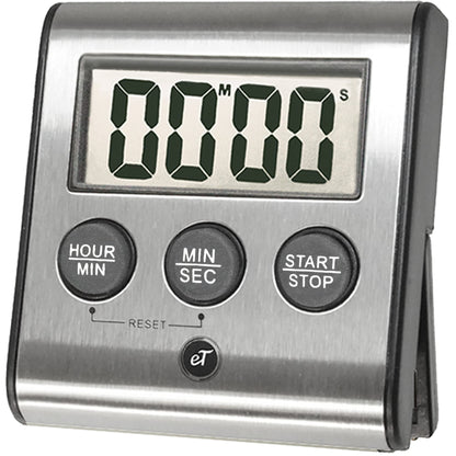 Elegant Digital Kitchen Timer Stainless Steel - Loud Alarm - Model eT-78