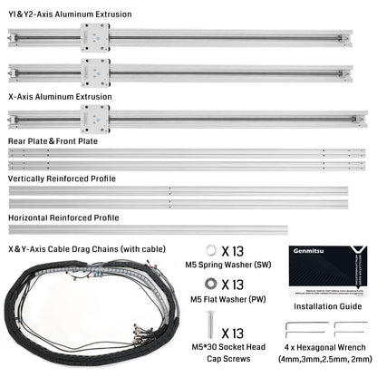 Genmitsu 52” x 52” (1318 x 1311mm) XY-Axis Extension Upgraded Accessories Kit for CNC Router Machine PROVerXL 4030 V2, XYS-1313