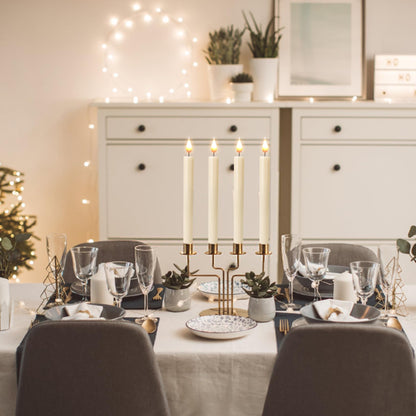 LED Flameless Taper Candles With Remote-Timer Battery Operated Flickering 9.6 Inches Ivory Window Candle Lights Realistic Warm Amber Light Best Gift For Xmas Wedding Home Dinner Decor Set of 10