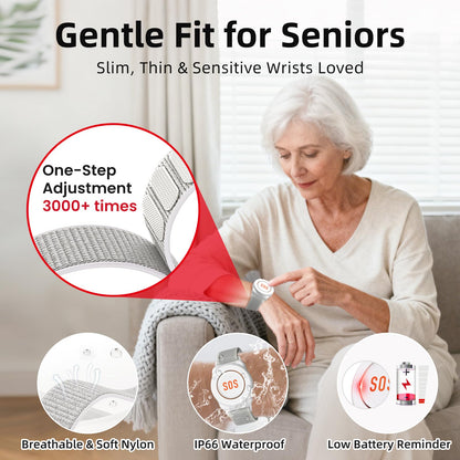 CallToU Wi-Fi Wireless Caregiver Pager Call Button for Elderly at Home, APP Emergency Alert Fall Help System for Seniors, Patients/Disabled Monitoring at Home
