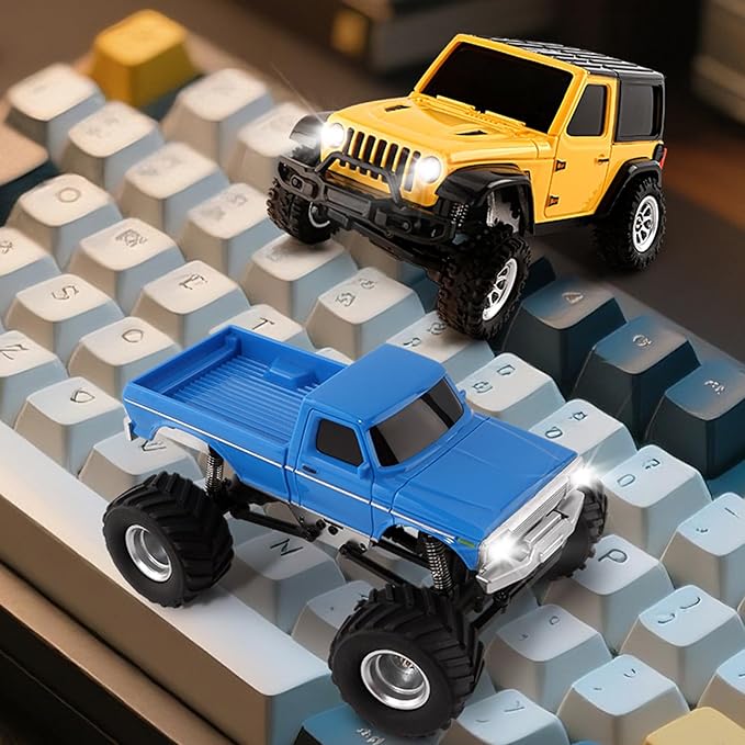 1:36 Mini RC Crawler JIABAILE 3602 4WD Off-Road RC Truck with 2.4G Remote Battery &amp Lights RC Car Model RTR for Adults Hobby Gifts Toys (Blue)