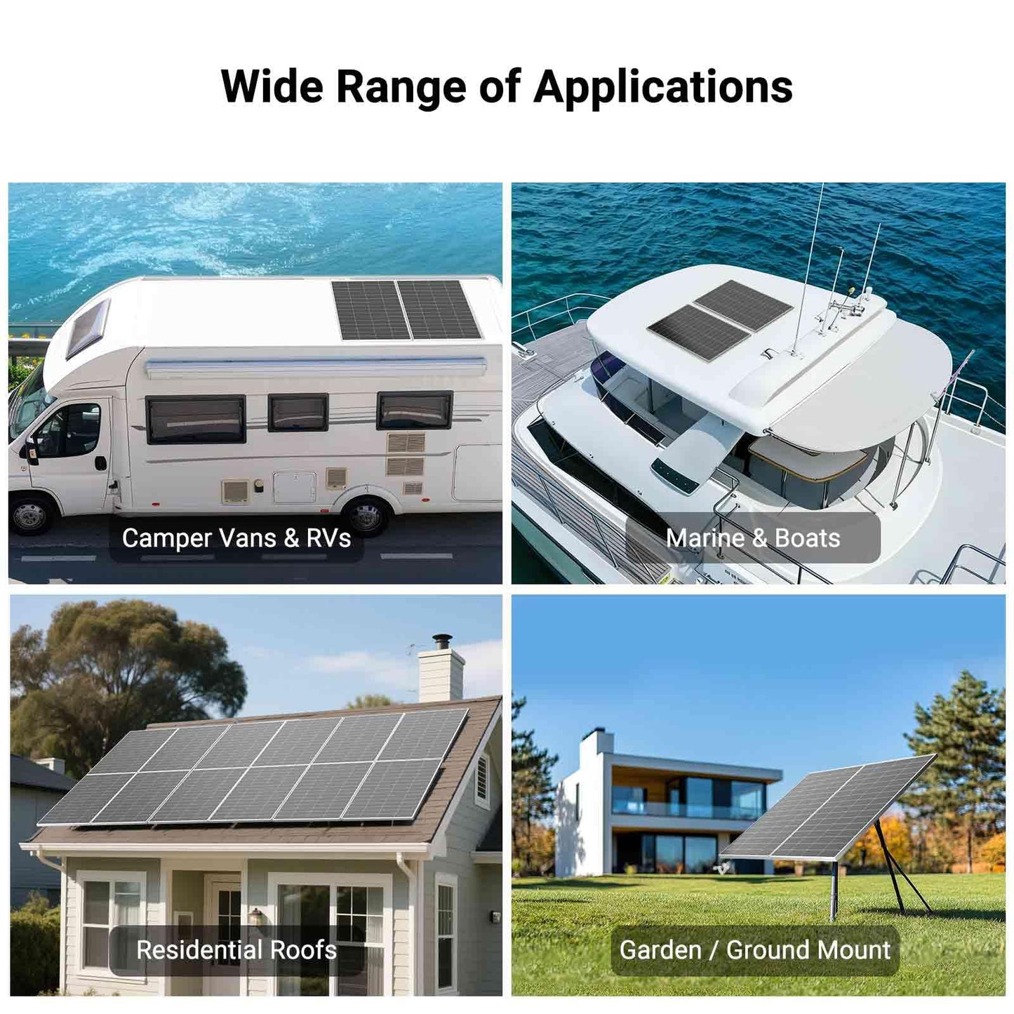 HQST N-Type 16BB 200 Watt Solar Panel, Compact & Lightweight Solar Panels with 30 Years Lifespan, up to 25.4% Efficiency, Grade A+ Cells, IP65 for RV, Van, Trailer, Marine, Rooftop, Farm, Off Grid