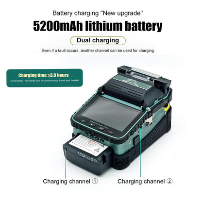 Signal fire AI-6A+ Fusion Splicing Six Motor Core Alignment Fiber Fusion Splicer with OPM and VFL, Automatic FTTH Fiber Optical Welding Splicing Machine Splicing 8S Heating 18S