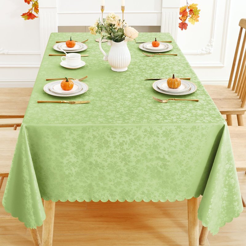 Smiry Rectangle Table Cloth, Waterproof Heavy Duty Vinyl Tablecloths, Wipeable Washable Table Cover for Kitchen and Dining Room (Sage Green, 52" X 70")