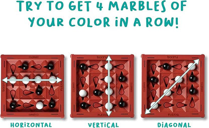 Orbito from Flex IQ 2 Player Strategy Games for Family Gatherings Great for Kids Games Includes 1 Game Board with Orbito Button 8 White Marbles and 8 Black Marbles