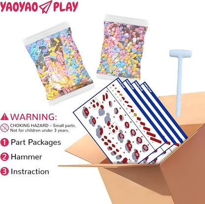 Sticker Graffiti Bear Building Blocks (21950 PCS) 3D Micro Animal DIY Bear Building Blocks for Adults &amp Teenager Creative Toys Ideal Gift for Family &amp Friends
