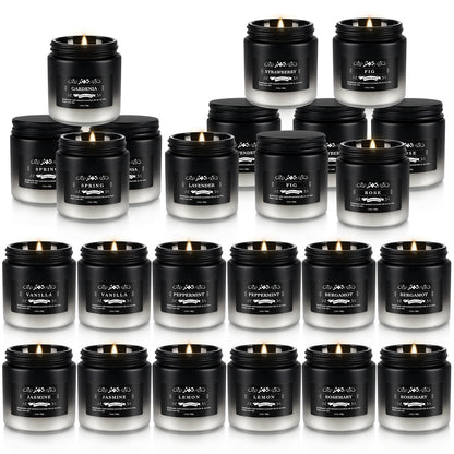 Fclayvts Scented Candles Set - 24 Pack Black&White Men Candles for Home Scented, 3.5 oz, Aromatherapy Soy Candle Gifts Set for Men, Birthday, Valentine, Christmas, Anniversary Present for Him