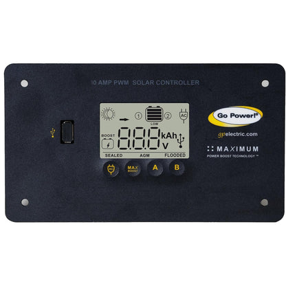 Go Power GP-ECO-80 80W Solar Panel Kit - Monocrystalline Panels with 10 Amp Digital Charge Controller, 12V Solar Power for RV, Vehicle, Camper, Marine & Off-Grid Use