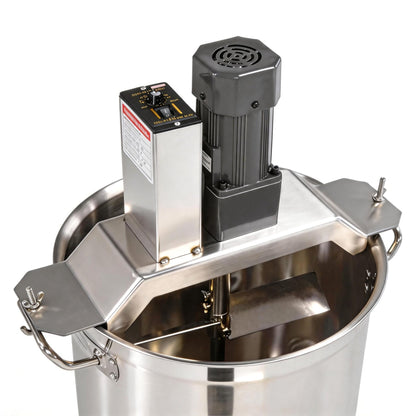40L/10.5 Gal Automatic Food Mixer 110V 180W Stainless Steel Electric Mixer For Cooking Agitator Chocolate Paste Heat Mixing Machine Food Mixer Pot Seasoning Bottom Soup Sauce Stirrer