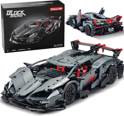 Sports Car Building Sets for Adults -1:14 Technic Cars Building Block Toy Decor Model Valentine's Day Gift for BoyfriendBirthday Gift for Racing Car Fans and Boys Age 8 10 12 14 Year Old
