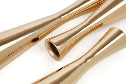 Vixdonos Light Gold Taper Candle Holders Metal Candlestick Holders Set of 3 Table Mantel Decorative Candle Stand for Dinning,Party，Wedding,Home Decor(Light Gold)