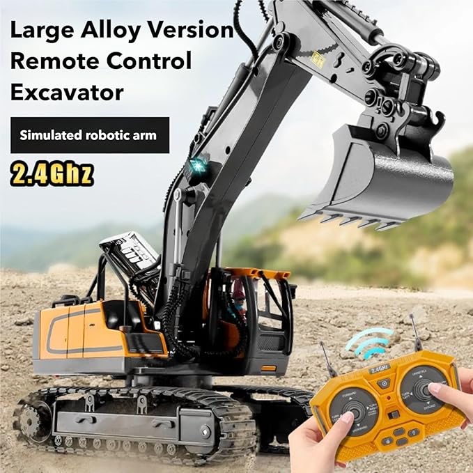 Mudsterz - Mudsterz Trucks Mudsterz Excavator 2.4GHz RC Construction Vehicle with Cool Lights and Real Sounds Realistic Engineering Design Metal Parts Little Builders Big Action (A1)