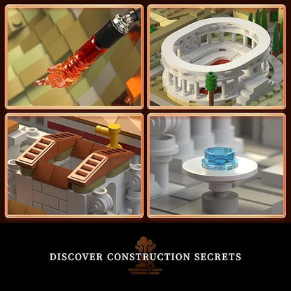 Architecture The Ancient City of Pompeii in Rome Building kit Mount Vesuvius Collectible Display Set 2539 Pcs for Adults Compatible with Lego (2539 Pieces)