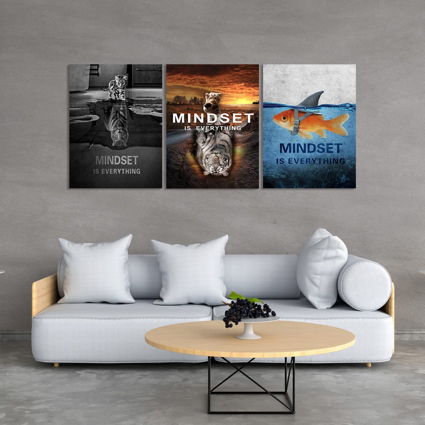 Success Wall Painting Inspirational Art Office Decor Motivational Canvas Black Poster Positive Framed Artwork Prints Picture for Living Room [36'W x 16'H]