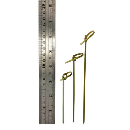 200 Count | KingSeal Bamboo Wood Flower Knot Picks, Skewers, 3.5 Inches, Perfect for Cocktails and Appetizers - 2 Packs of 100 Count
