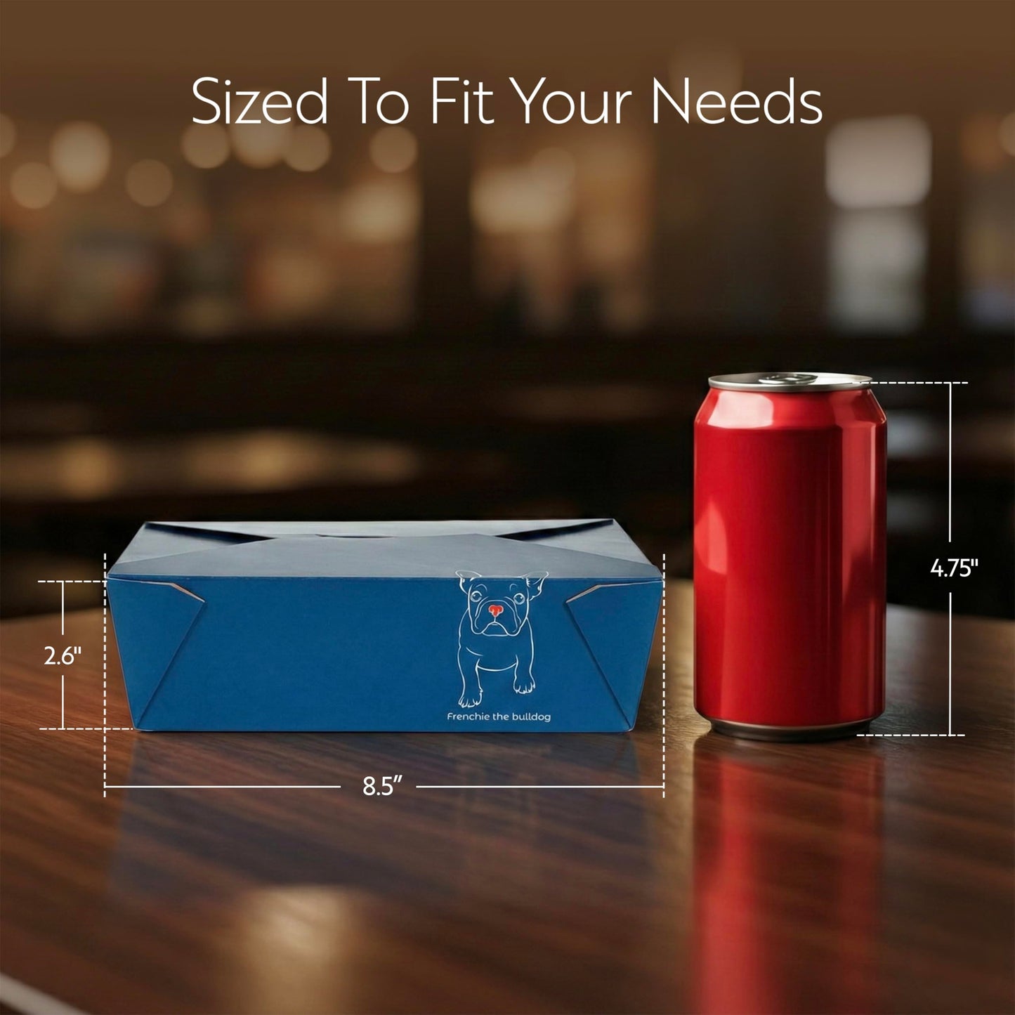 Restaurantware Paper Take Out Box 50 Count 8.5 x 6.2 x 2.6 Inches 71 oz Leakproof Frenchie Food Container with Secure Lid, Grease-Resistant Rectangular Design for Large Capacity Food Storage